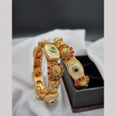 Reet Revaz Gold Plated Pota Stone Meenakari Openable Bangles Set