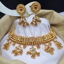 Reet Revaz Gold Plated Polki Kundan Stone And Pearls Necklace Set