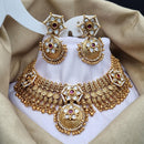 Reet Revaz Gold Plated Polki Kundan Stone And Pearls Necklace Set