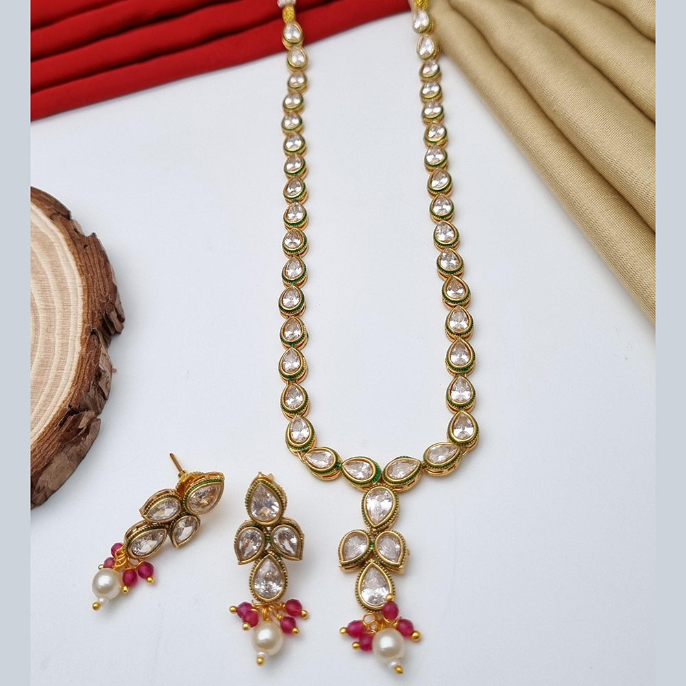 Reet Revaz Gold Plated Crystal Stone Necklace Set