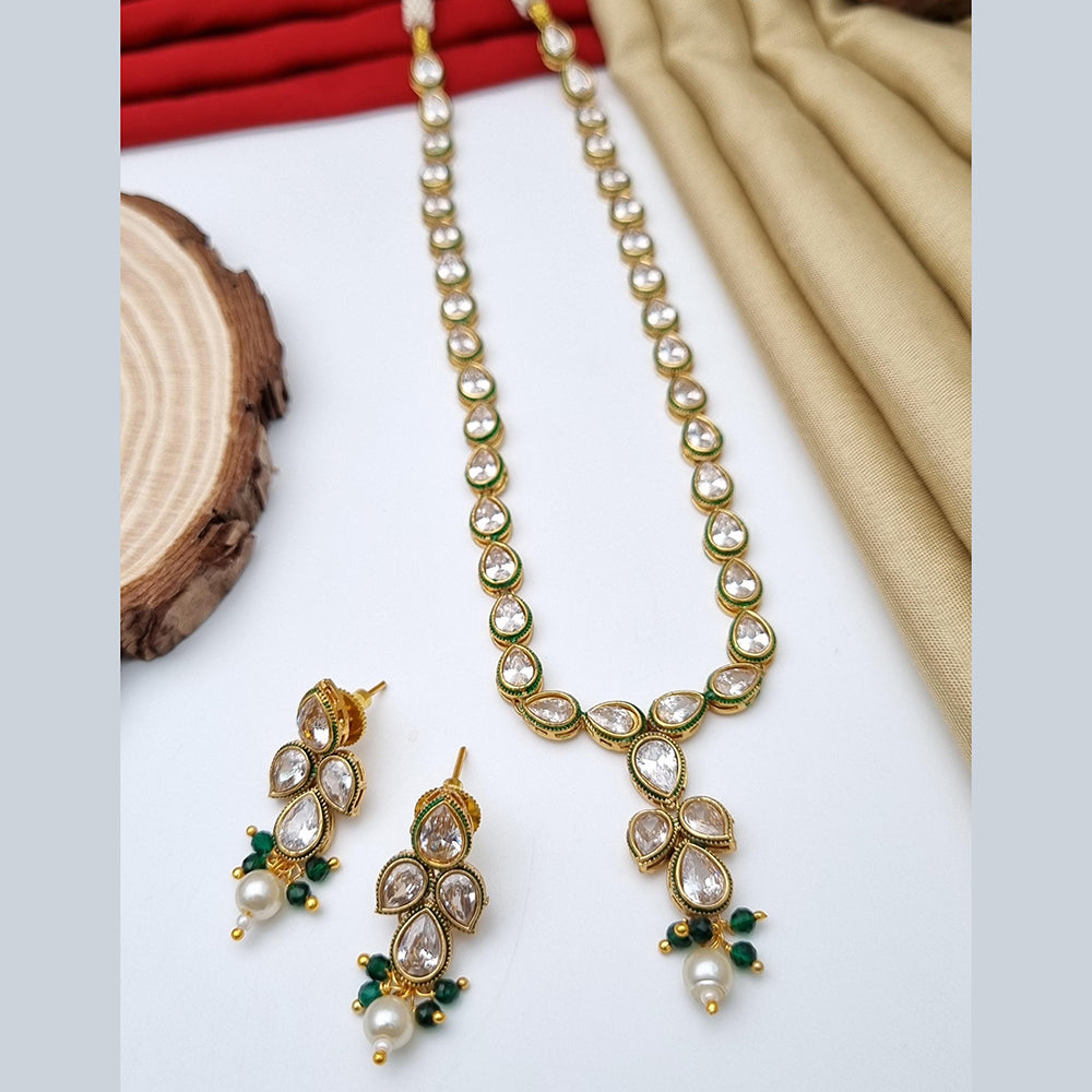 Reet Revaz Gold Plated Crystal Stone Necklace Set