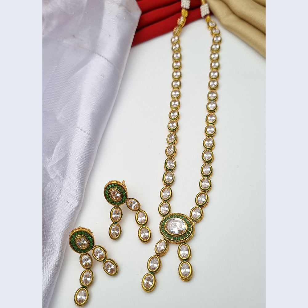 Reet Revaz Gold Plated Crystal Stone Necklace Set