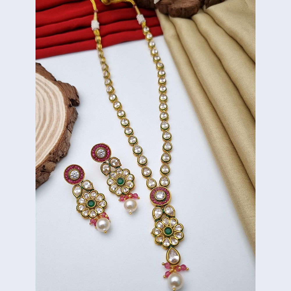 Reet Revaz Gold Plated Crystal Stone Necklace Set