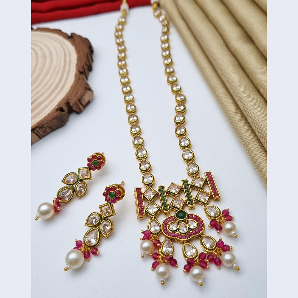 Reet Revaz Gold Plated Crystal Stone Necklace Set