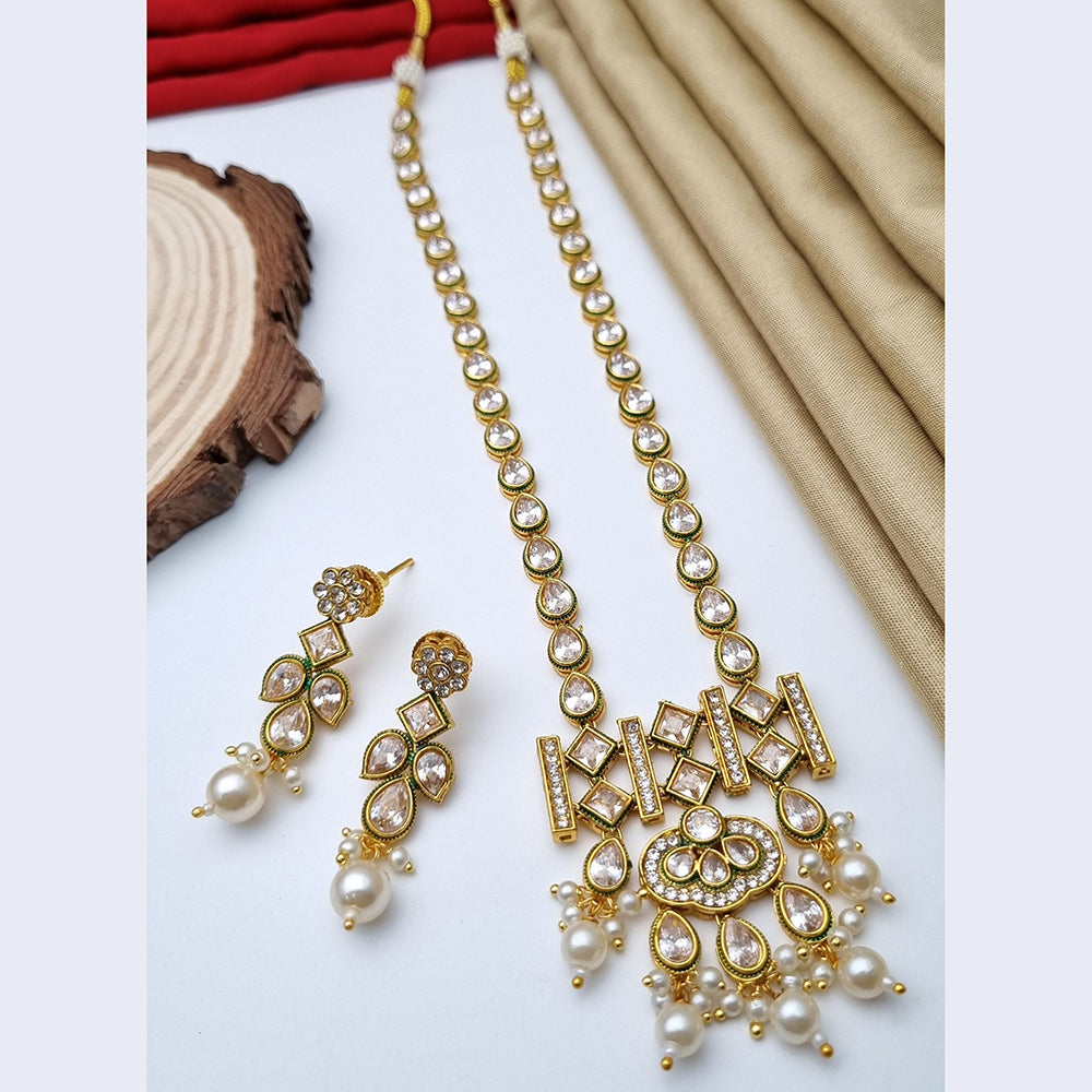 Reet Revaz Gold Plated Crystal Stone Necklace Set