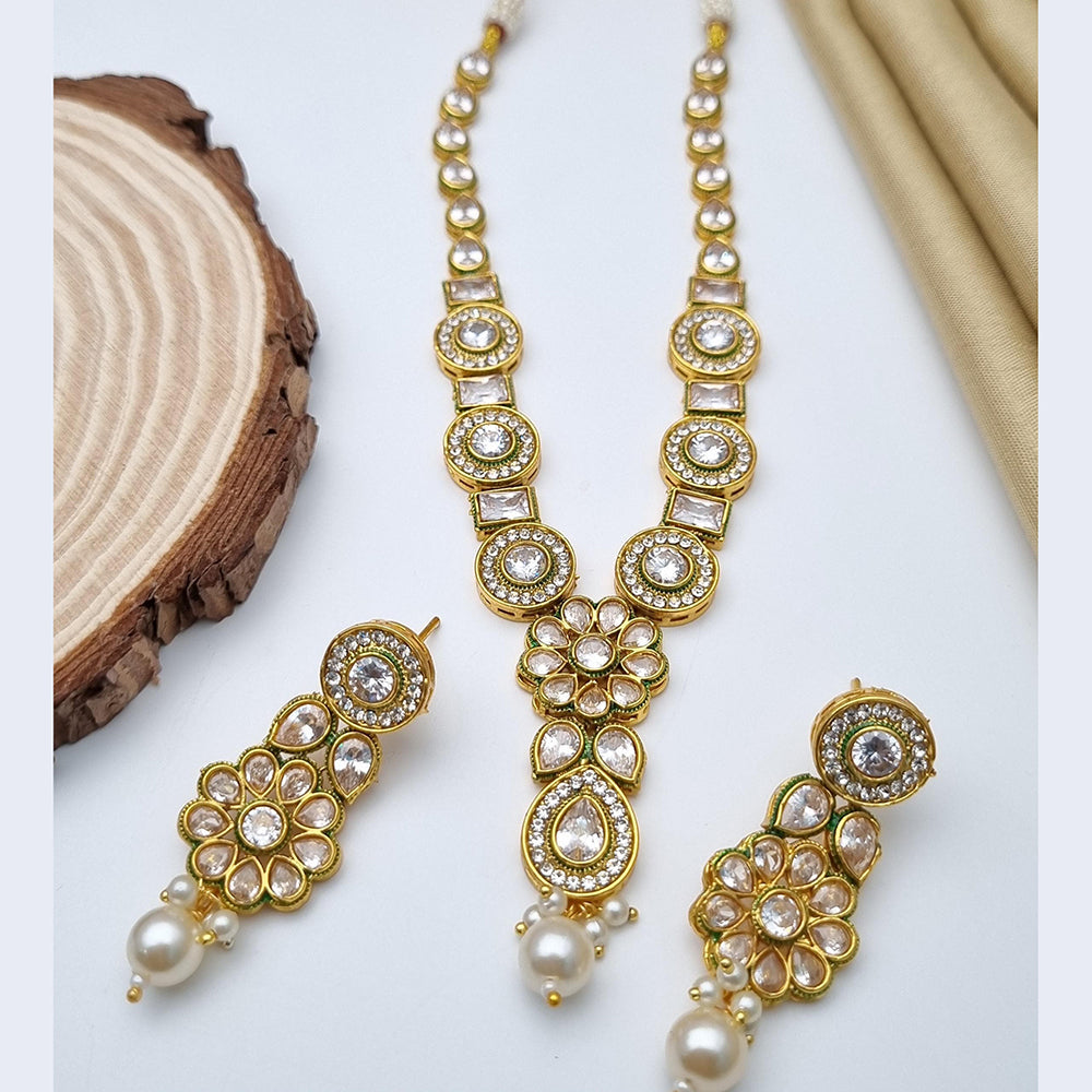 Reet Revaz Gold Plated Crystal Stone Necklace Set