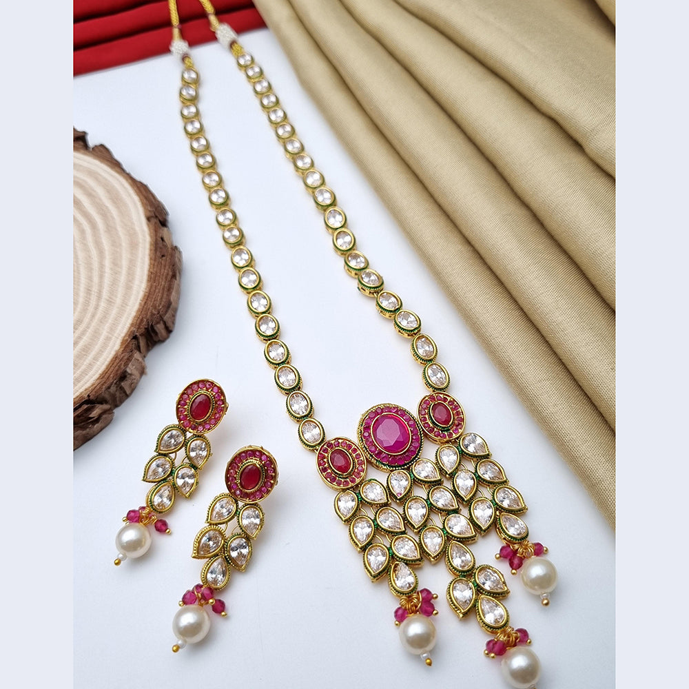 Reet Revaz Gold Plated Crystal Stone Necklace Set