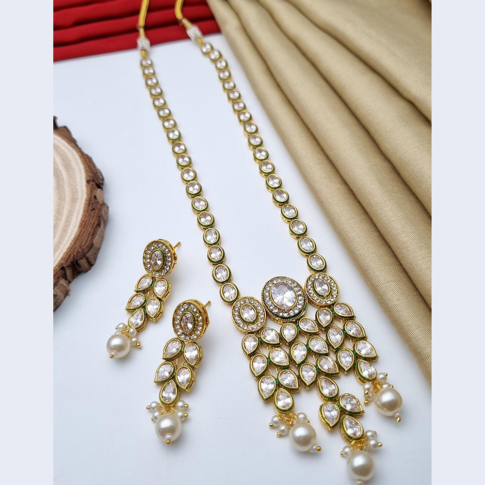 Reet Revaz Gold Plated Crystal Stone Necklace Set