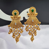 Reet Revaz Gold Plated Pota Stone Dangler Earrings