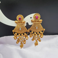 Reet Revaz Gold Plated Pota Stone Dangler Earrings