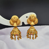 Reet Revaz Gold Plated Pota Stone Jhumki Earrings