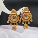 Reet Revaz Gold Plated Pota Stone Jhumki Earrings