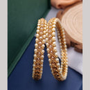 Reet Revaz Gold Plated Pota Stone And Pearl Bangles Set