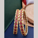 Reet Revaz Gold Plated Pota Stone And Pearl Bangles Set