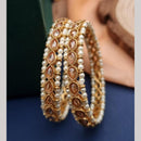 Reet Revaz Gold Plated Pota Stone And Pearl Bangles Set