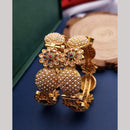 Reet Revaz Gold Plated Pota Stone And Pearl Openable Bangles Set