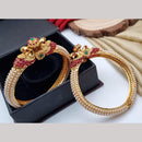 Reet Revaz Gold Plated Pota Stone And Pearl Openable Bangles Set