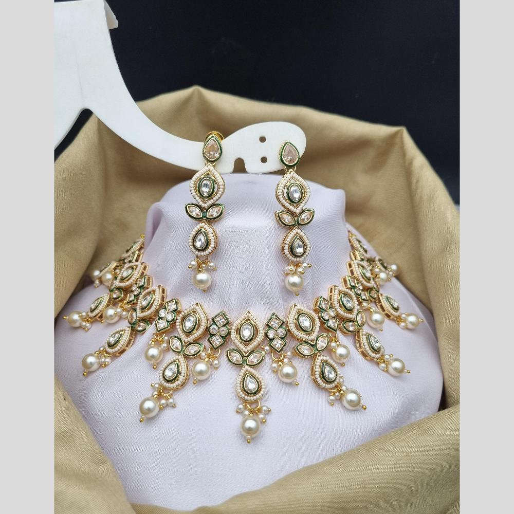 Reet Revaz Gold Finish Elegant Pota Pearl And Beads Necklace Set