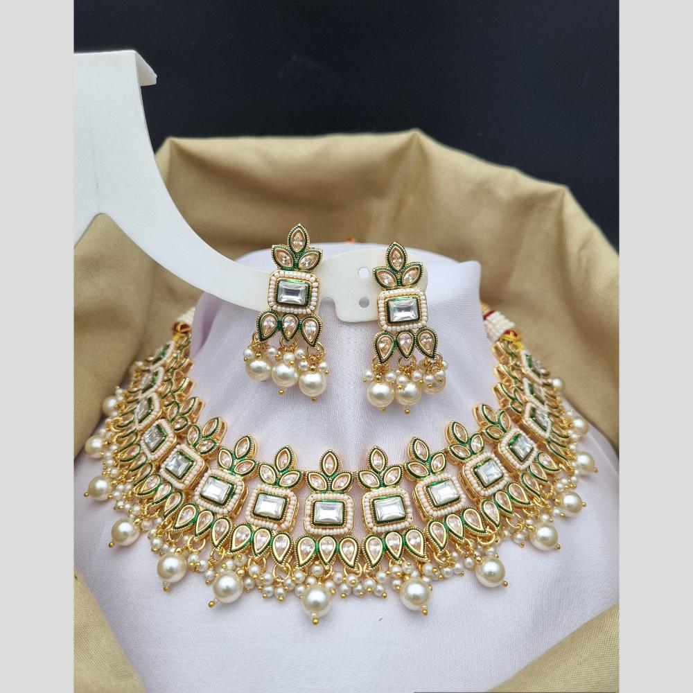 Reet Revaz Gold Finish Elegant Pota Pearl And Beads Necklace Set