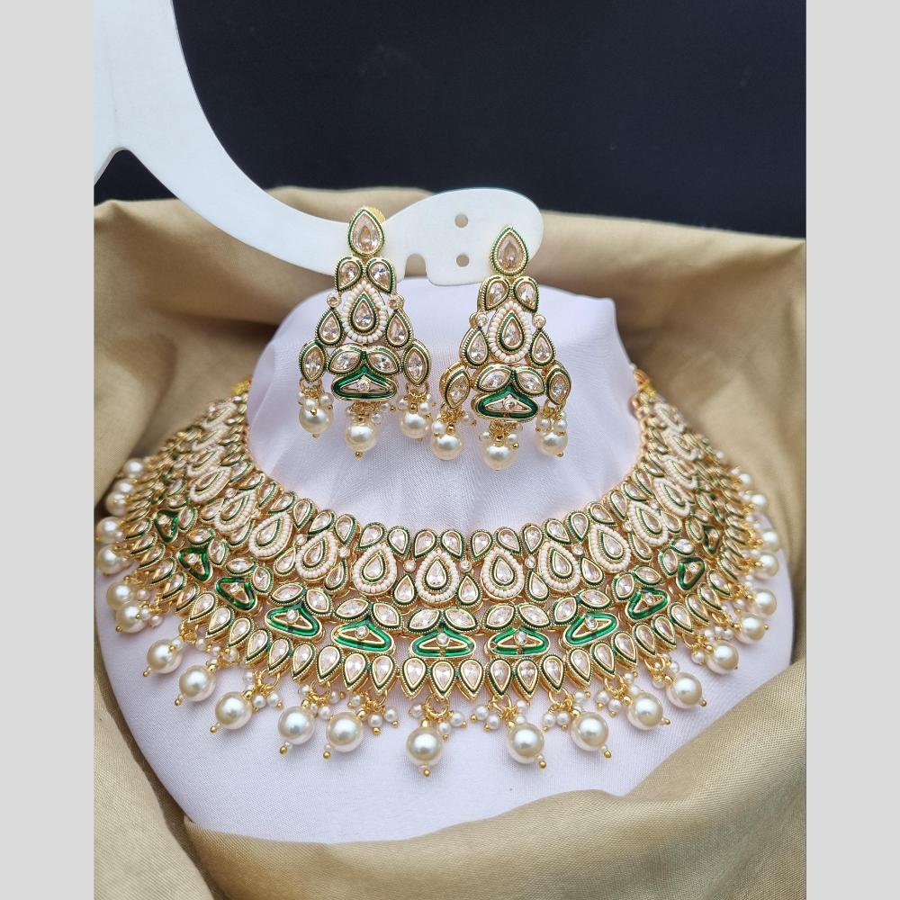 Reet Revaz Gold Finish Elegant Pota Pearl And Beads Necklace Set