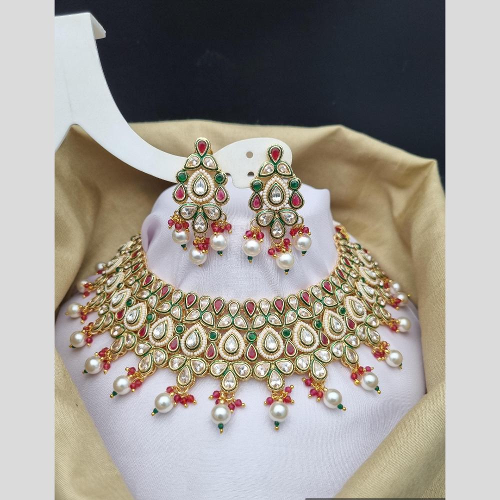 Reet Revaz Gold Finish Elegant Pota Pearl And Beads Necklace Set
