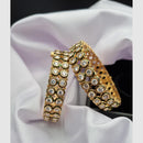 Reet Revaz Gold Plated Crystal Stone Openable Bangles Set