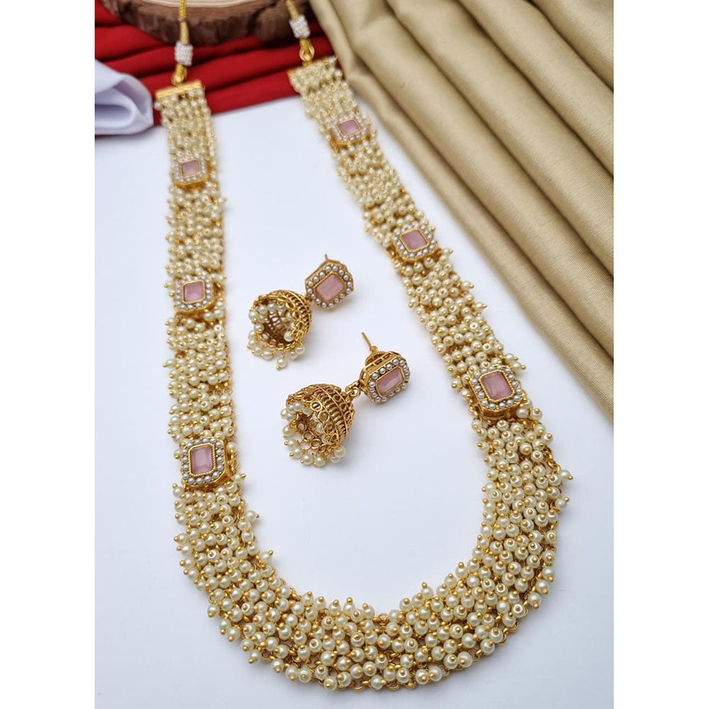 Reet Revaz Rajkumari Look Pota Stone And Pearl Ethnic Glam Long Necklace Set