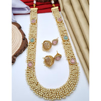 Reet Revaz Rajkumari Look Pota Stone And Pearl Ethnic Glam Long Necklace Set