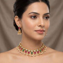 Reet Revaz Premium Pota Stone And Pearl Choker Necklace Set