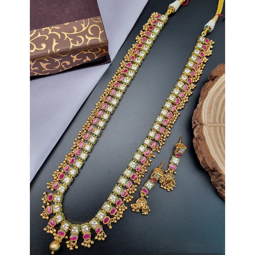 Reet Revaz Rajkumari Look Pota Stone And Pearl Ethnic Glam Long Necklace Set