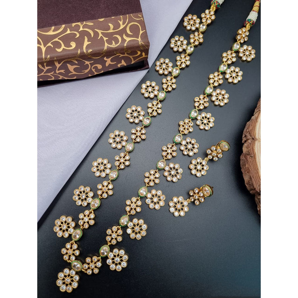 Reet Revaz Rajkumari Look Pota Stone Ethnic Glam Long Necklace Set