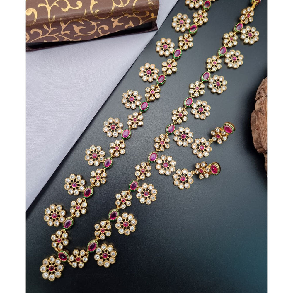 Reet Revaz Rajkumari Look Pota Stone Ethnic Glam Long Necklace Set
