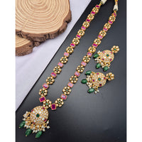 Reet Revaz Rajkumari Look Pota Stone And Pearl Ethnic Glam Long Necklace Set