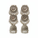 Urthn Stylish Oxidised Jhumka Earrings (Pack Of 6)