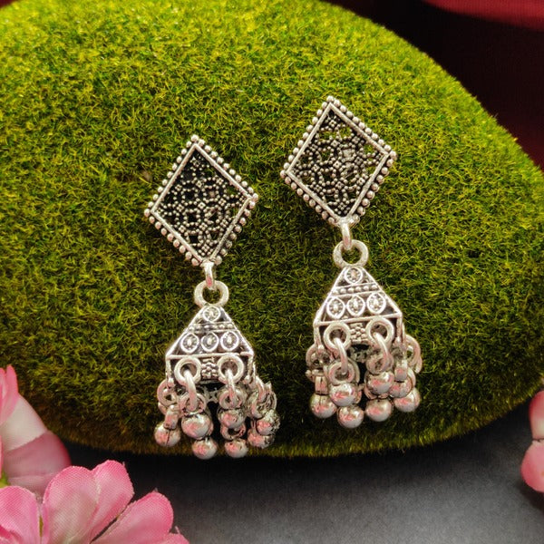 Darshana Jewels oxidised Plated Jhumki Earrings