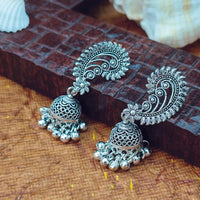 Darshana Jewels  Oxidised Plated Jhumki Earrings - 1320011