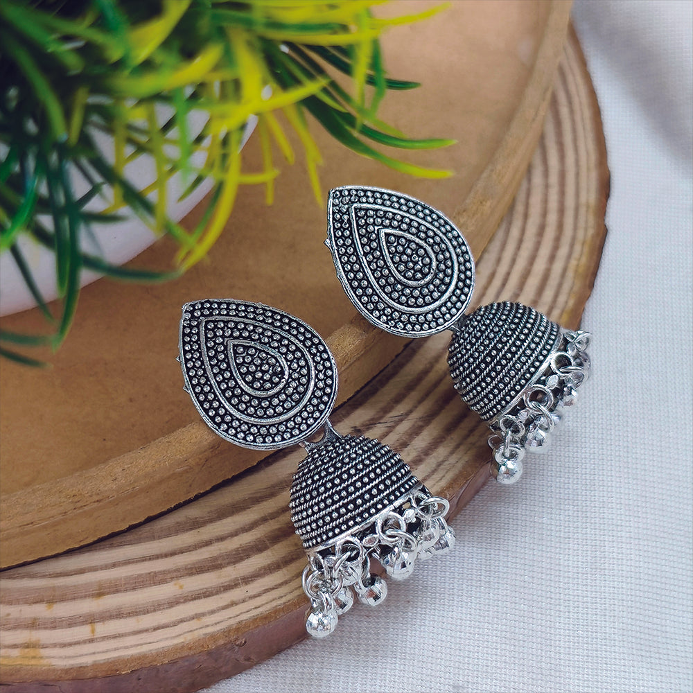 Darshana Jewels  Oxidised Plated Jhumki Earrings - 1320017(Pack of  6)