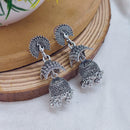 Darshana Jewels  Oxidised Plated Jhumki Earrings - 1320018