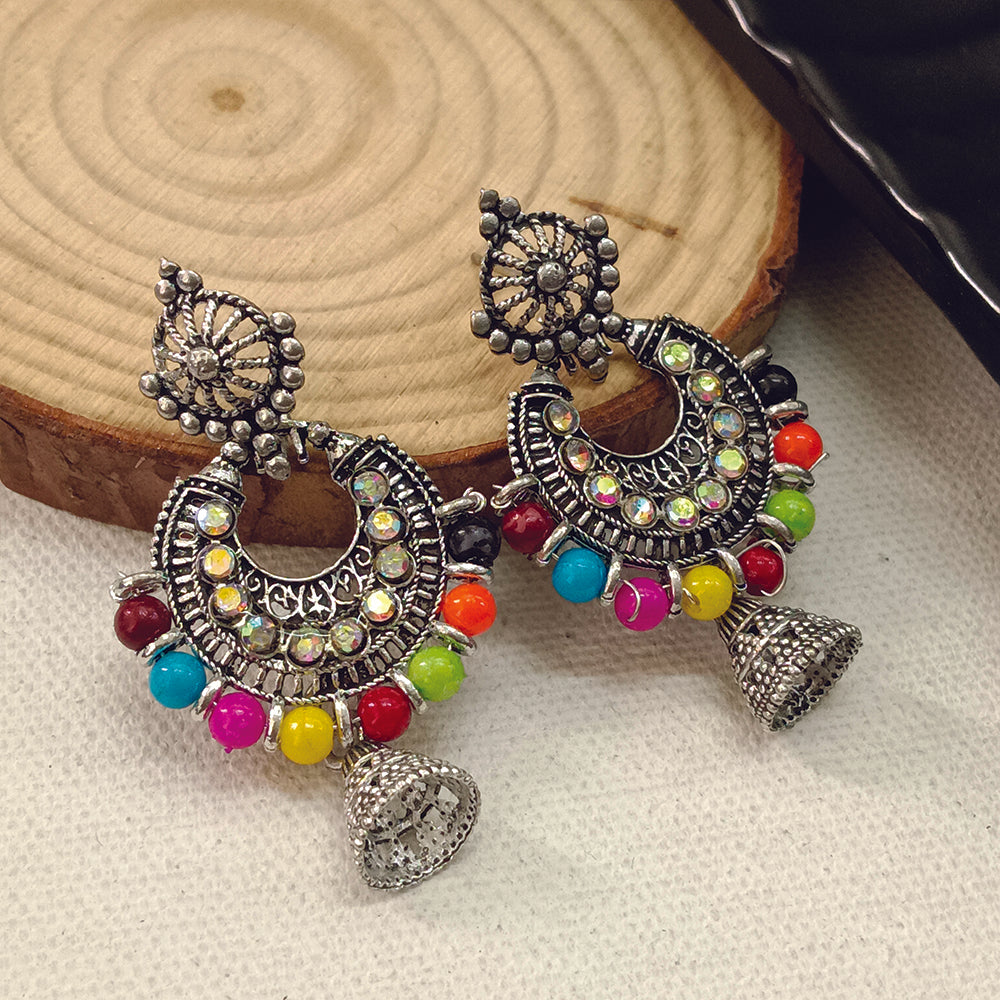Darshana Jewels oxidised Plated Jhumki Earrings