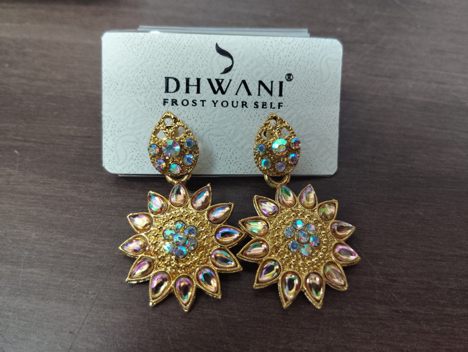 Darshana Jewels Rainbow Austrian Stone Sparkle Dangler Earrings