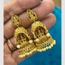 Darshana Jewels Temple Style Pota Stone Pearl Jhumki Earrings