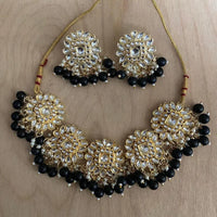 Darshana Jewels Kundan Stone Pearl And Beads Choker Necklace Set