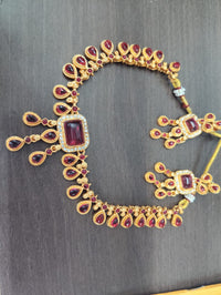 Darshana Jewels Elegant Pota Stone Necklace Set 