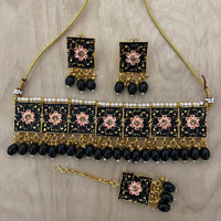 Darshana Jewels Traditional Austrain Stone And Beads Meenakari Choker Necklace Set 