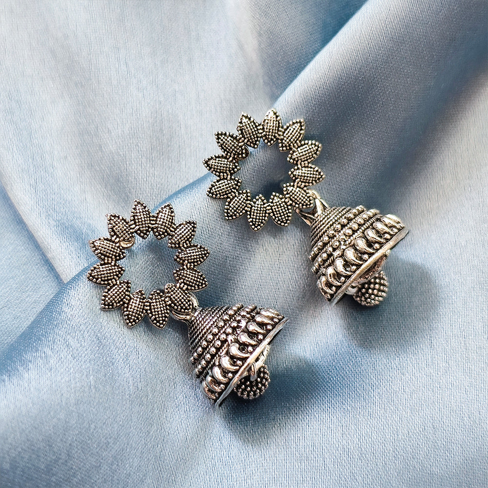 Darshana Jewels oxidised Plated Jhumki Earrings