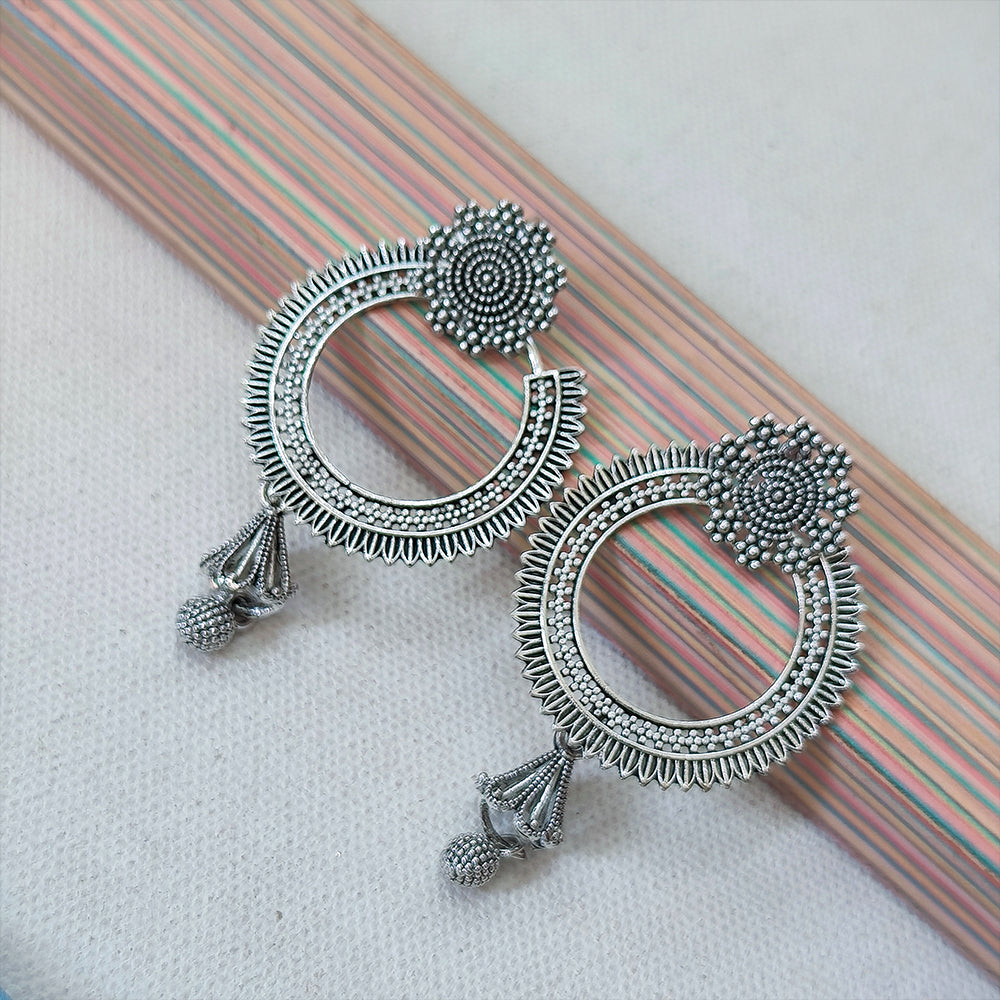 Darshana Jewels oxidised Plated Jhumki Earrings