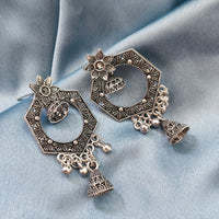 Darshana Jewels oxidised Plated Jhumki Earrings