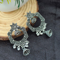 Darshana Jewels oxidised Plated Jhumki Earrings