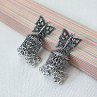 Darshana Jewels oxidised Plated Jhumki Earrings
