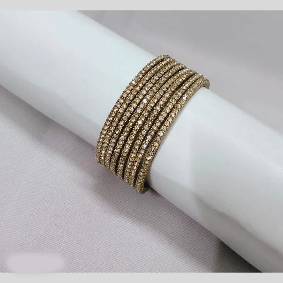 Darshana Jewels Royal Austrian Stone And Pearl Designer Bangles Set